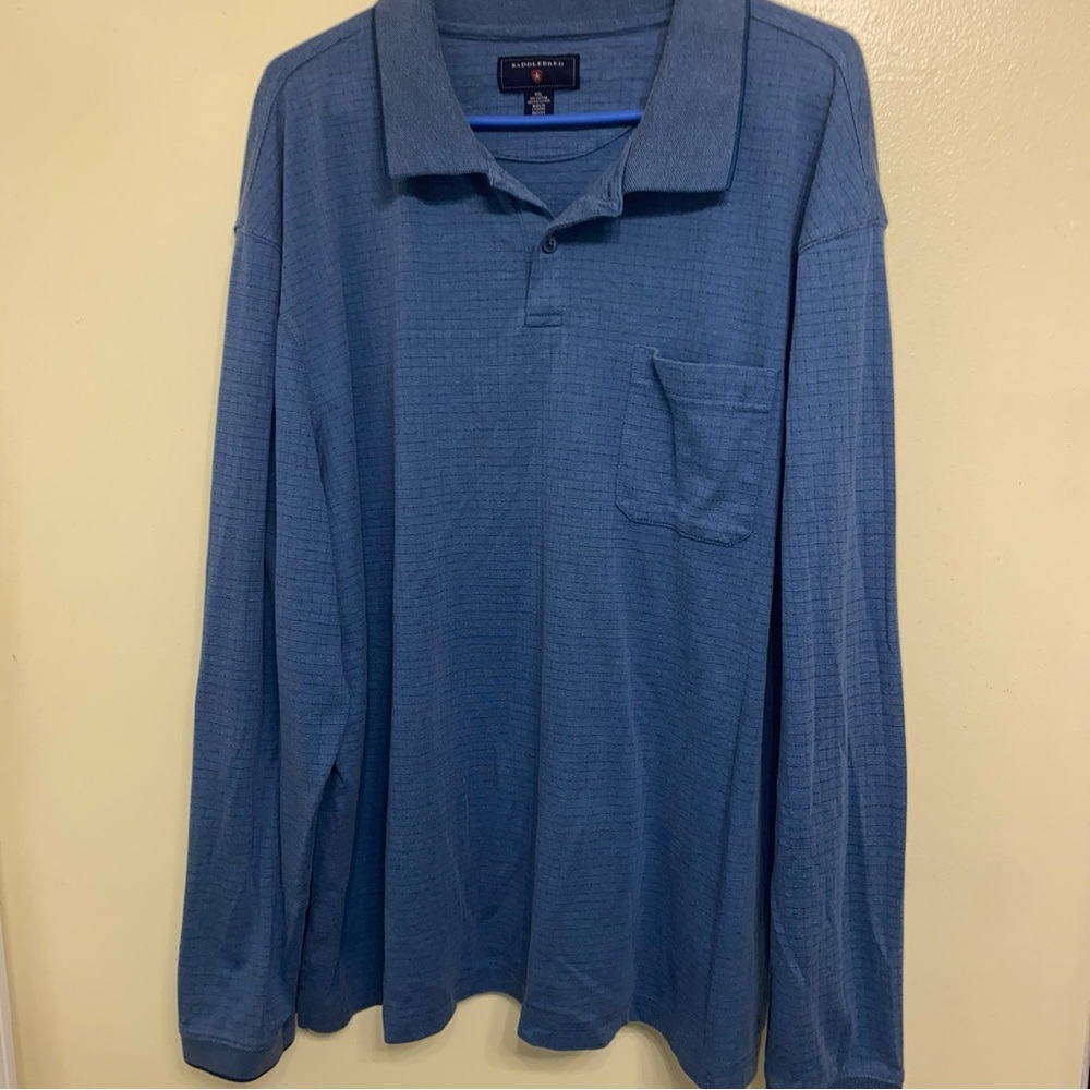 Mens saddlebred long sleeve polo shirt